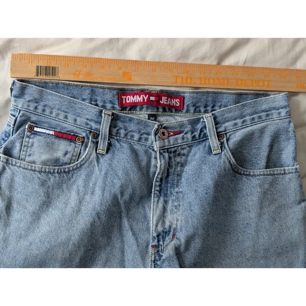 Vintage Tommy Hilfiger Denim Shorts Light Wash Y2K November 2002 Size 32